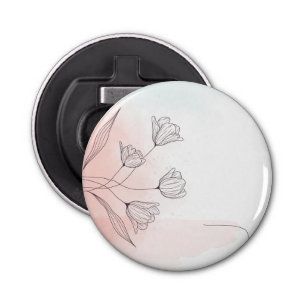 Romantic Pink Watercolor Floral Bottle Opener
