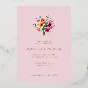 Romantic Pink Watercolor Floral Bouquet