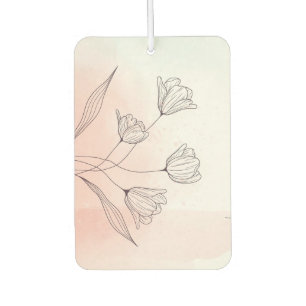 Romantic Pink Watercolor Floral  Car Air Freshener
