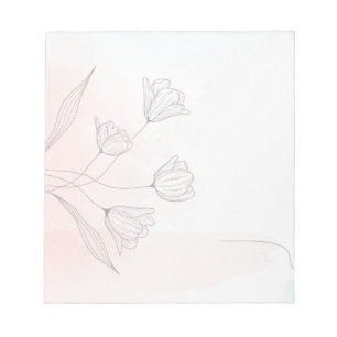 Romantic Pink Watercolor Floral Notepad – Elegant