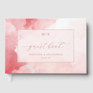 Romantic Pink Watercolor Guestbook