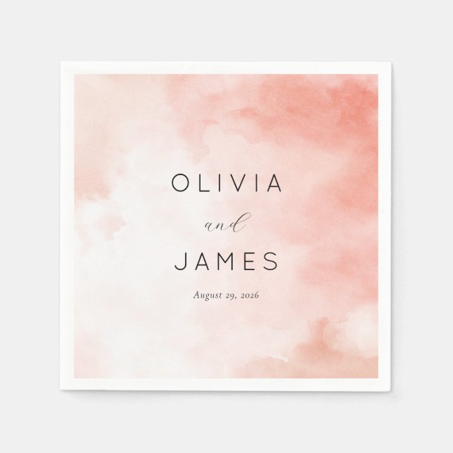 Romantic Pink Watercolor Napkin (Front)