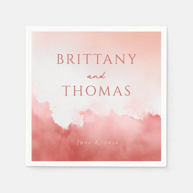 Romantic Pink Watercolor Napkin (Front)
