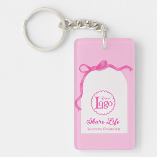 Romantic Pink Wedding Organizer Business Promotion Key Ring