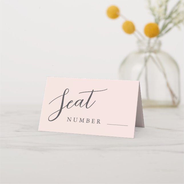 Romantic Pink Wedding Seat Place Card (Front)