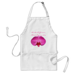 Romantic Pink Wildflower Bloom Wedding Standard Apron