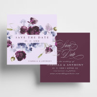 Romantic Plum Purple & Indigo Blue Floral Wedding