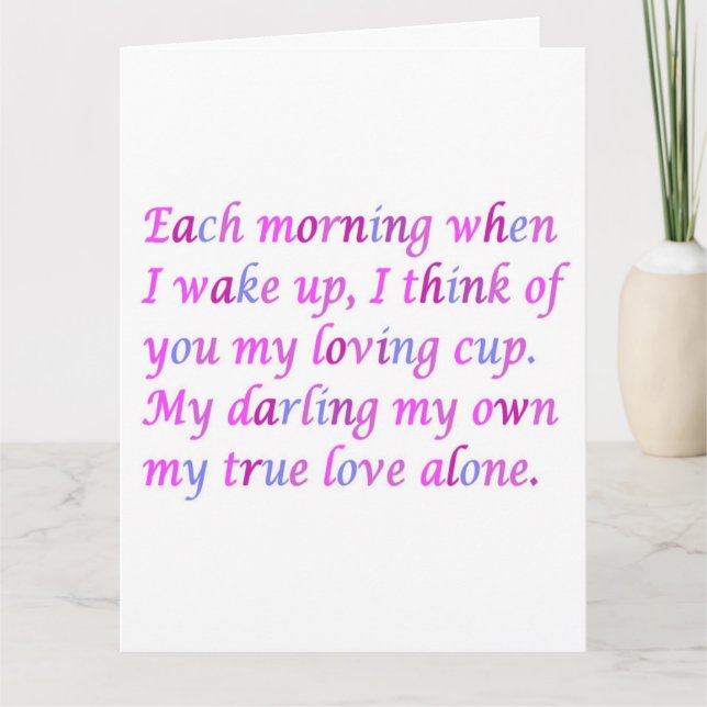 Romantic poem for your true love mixed colours    card (Front)
