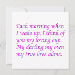 Romantic poem for your true love mixed colours p card