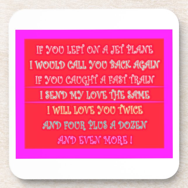 Romantic poems art for your loved one coaster (Front)