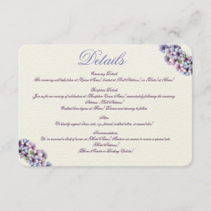 Romantic Poetic Lilac Watercolor Floral Wedding Enclosure Card