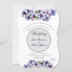 Romantic Poetic Lilac Watercolor Floral Wedding Invitation