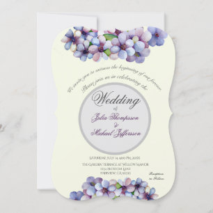 Romantic Poetic Lilac Watercolor Floral Wedding Invitation