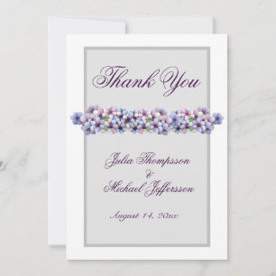 Romantic Poetic Lilac Watercolor Floral Wedding Thank You Card
