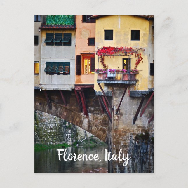 Romantic Ponte Vecchio in Florence, Italy Postcard (Front)