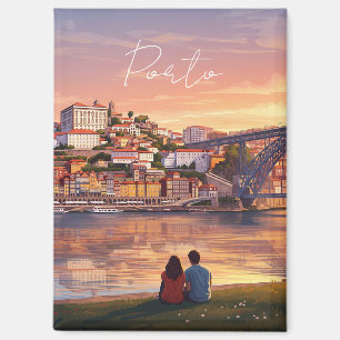 Romantic Porto Portugal Travel Magnet