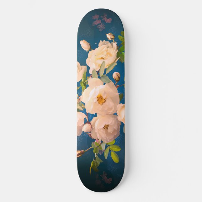 Romantic Powder Red Roses   Skateboard (Front)