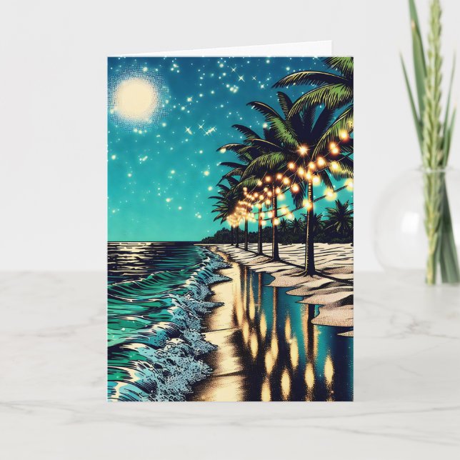 Romantic Pretty Coastal Art  Blank Card (Front)