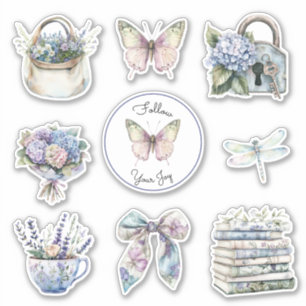 Romantic Pretty Lavender Flowers Butterfly Joy
