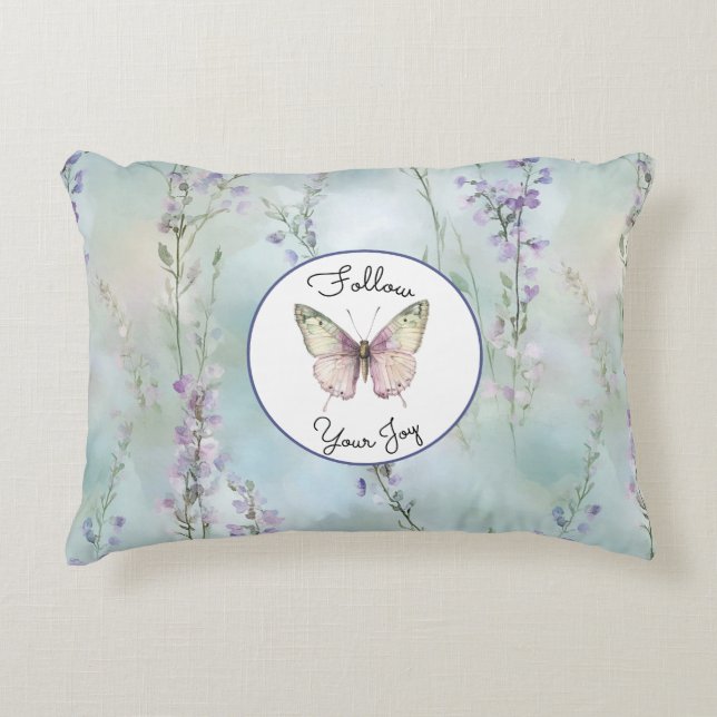 Romantic Pretty Lavender Flowers Decorative Cushion (Front)