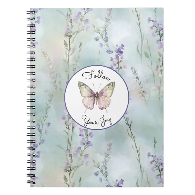 Romantic Pretty Lavender Flowers Notebook (Front)
