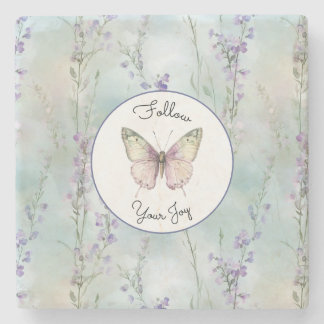 Romantic Pretty Lavender Flowers Stone Coaster