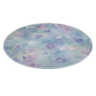 Romantic Pretty Lavender White Flowers   Cutting Board