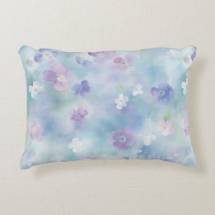 Romantic Pretty Lavender White Flowers Decorative Cushion