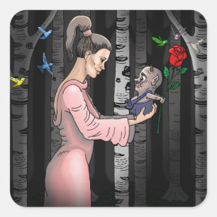 Romantic Princess Square Sticker
