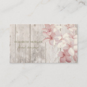 Romantic Professional  ,Flowers,Wood Texture Business Card