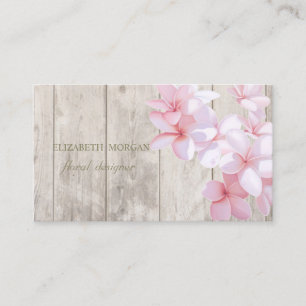 Romantic Professional  ,Flowers,Wood Texture Business Card