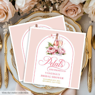 Romantic Prosecco Petals Blush and Gold Napkins