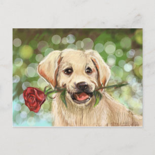 Romantic puppy postcard