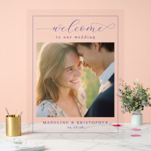 Romantic Purple Elegant Photo Acrylic Sign