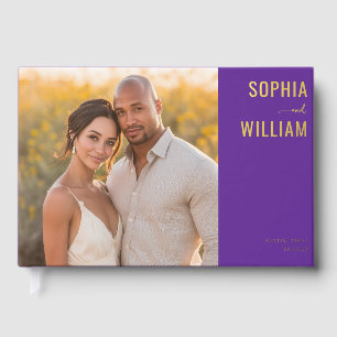 Romantic Purple Elegant Photo Guest Book