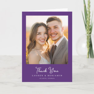 Romantic Purple Elegant Photo Thank You Card