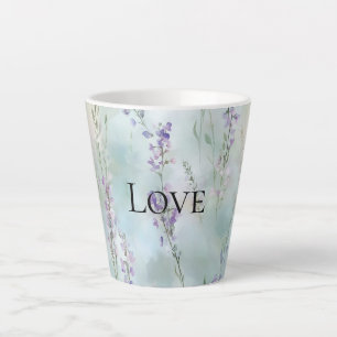 Romantic Purple Floral Love Latte Mug