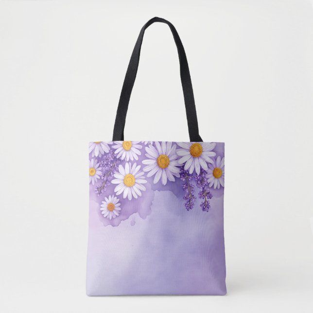 Romantic Purple Floral Tote Bag (Front)