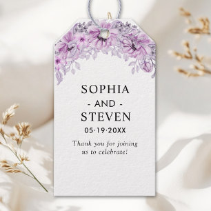 Romantic Purple Flowers - Floral Wedding Celebrati Gift Tags