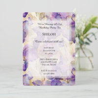 Romantic Purple Gold Iris Floral Birthday