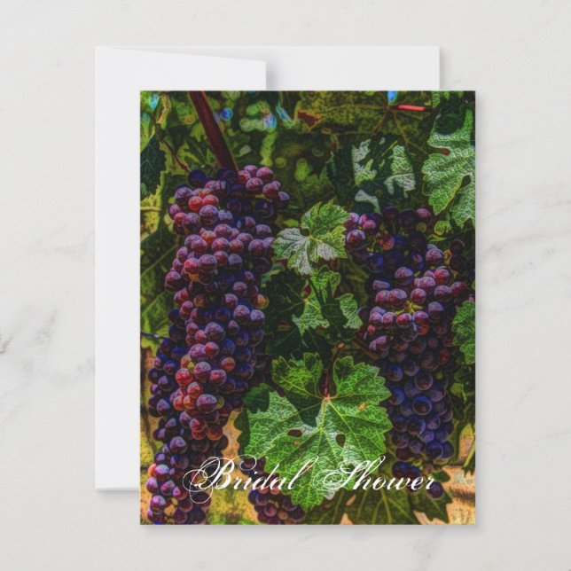 romantic purple Grapes vineyard winery wedding Invitation (Front)