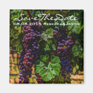romantic purple Grapes vineyard winery wedding Magnet