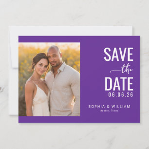 Romantic Purple Modern Photo Save The Date