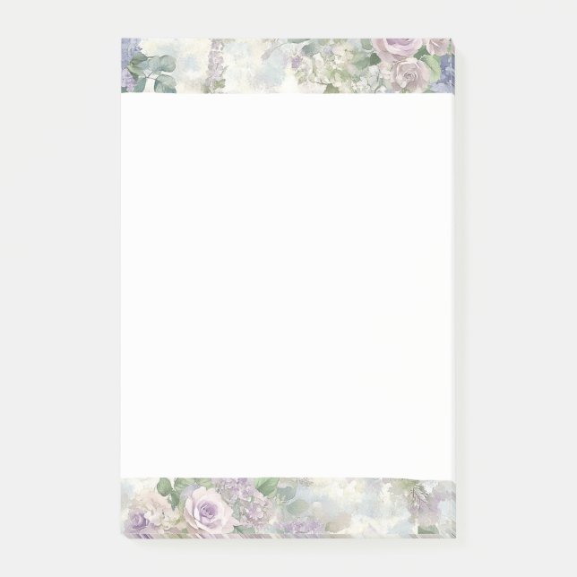 Romantic Purple Pink Flowers Post-it Notes (Front)