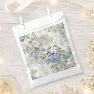 Romantic Purple Pink Flowers Wedding Favour Bags