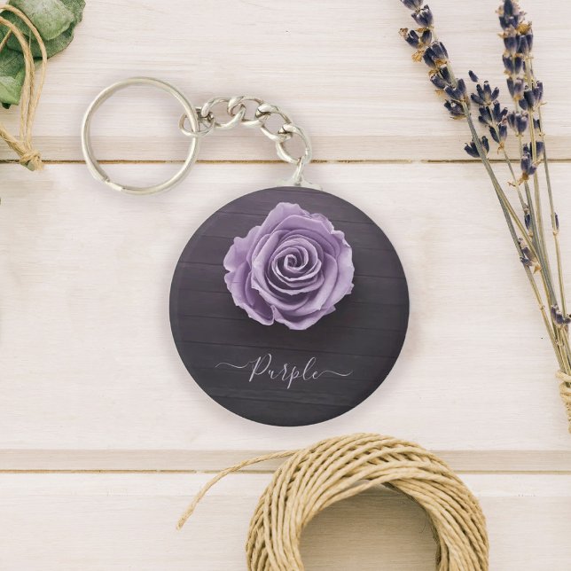 Romantic purple rose keychain (Creator Uploaded)