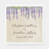 Romantic Purple Wisteria on Rustic Parchment