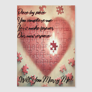 Romantic Puzzle Proposal Magnet