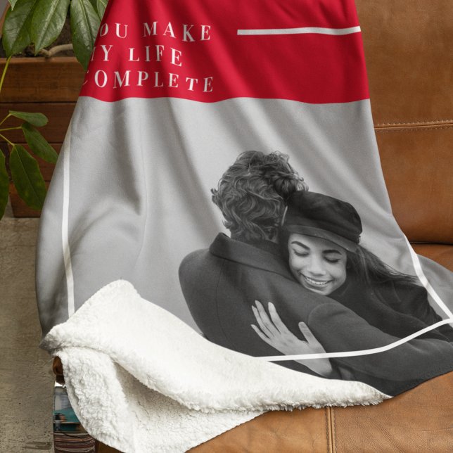 Romantic Quote and Photo | Valentines Gift Sherpa Blanket (Creator Uploaded)