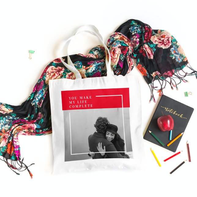 Romantic Quote and Photo | Valentines Gift Tote Bag (Creator Uploaded)